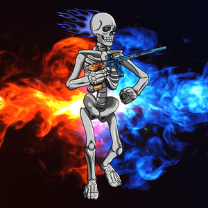 Adrenaline Skully NFT - Firestorm in Bones with Ring - Adrenaline