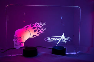 แท่นแสดง Adrenaline มีไฟ - แบบใส พร้อมชุดไฟ LED หลายสี 2 ชุด - Adrenaline